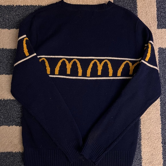 AMAZING RARE McDonald's Golden Arches Navy Blue 80s Vintage Sweater Small - Picture 6 of 9